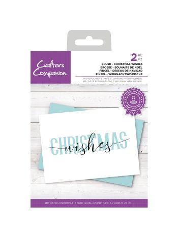 Crafter's Companion - Brush Christmas Wishes - 4x6 Clear Stamps