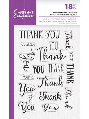 Crafter's Companion - Many Thanks - 4x6 Clear Stamps