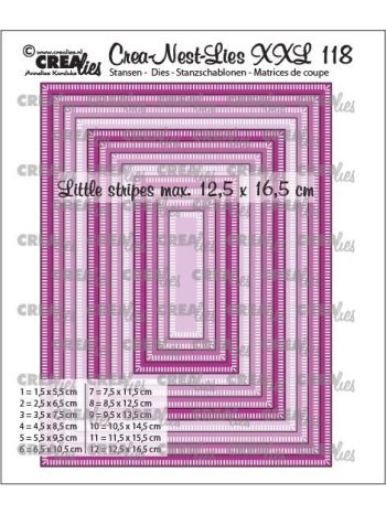Crealies - Crea-Nest-Lies XXL Stanzschablonen 118 Rectangles with little stripes
