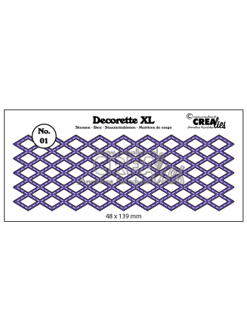 Crealies - Decorette XL Stanzschablone No. 01 Diamant mit Stitch