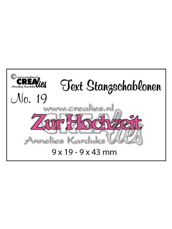 Crealies - Zur Hochzeit - Stand alone Stanzschablone