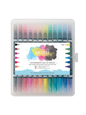 Docrafts - Artiste Permament Dual-tip pens (12Stk.) Thick & Thin