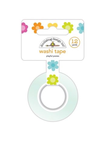 Doodlebug Washi Tape Playful Posies (Rolle mit 12 Yards)