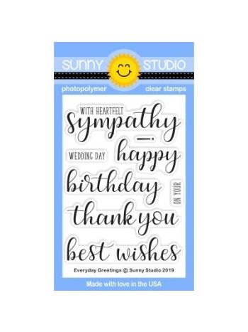 Sunny Studio - Everyday Greetings - Clear Stamps 3x4