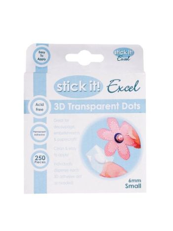 Excel 3D Transparent Dots Small 6mm (250 Stk.)