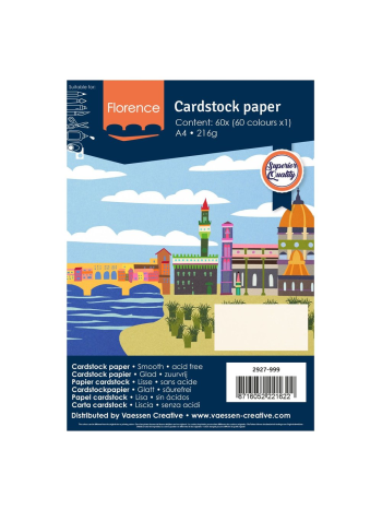 Florence - Cardstock Papier A4 - Farbig assortiert, glatt, 216g