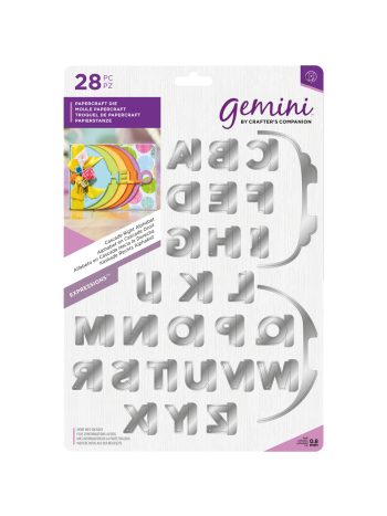 Gemini papercraft die cascade right alphabet