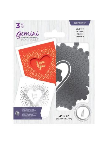 Gemini Foil Stamp 'N' Cut Die - Elements - Love You