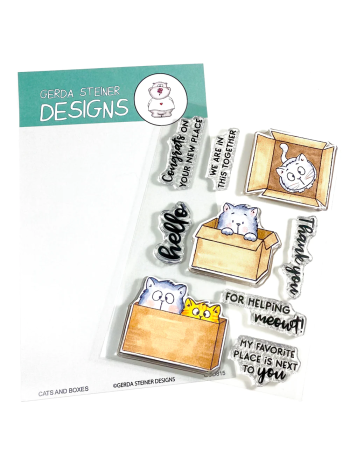 Gerda Steiner Designs - Cat's and Boxes - Clear Stamps 4x6