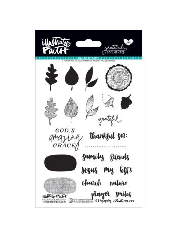 Illustrated Faith - Gratitude Documented - Clear Stamps 4x6