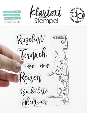Klartext-Stempel - Reiselust - Clear Stamp Set 4x6