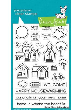 Lawn Fawn - Happy Village - Clear Stamps 4x6