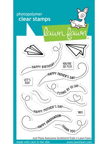 Lawn Fawn - Just Plane awesome Sentiment Trail- Clear Stamp Set  bastel-traum.ch