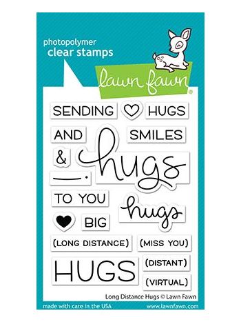 Lawn Fawn - Long Distance Hugs - Clear Stamp Set 3x4