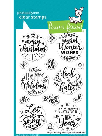 Lawn Fawn - Magic Holiday Messages - Clear Stamp Set 4x6