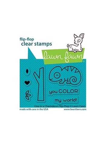 Lawn Fawn - One in a Chameleon Flip-Flop - Clear Stamp Set 2x3