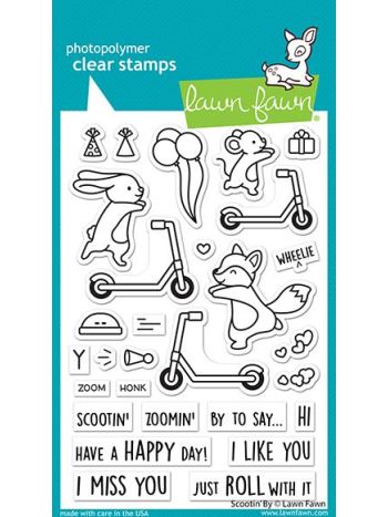Lawn Fawn - Scootin' by - Stempel Set 4x6