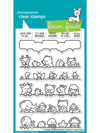 Lawn Fawn - Simply celebrate more critters - Clear Stamp 4x6