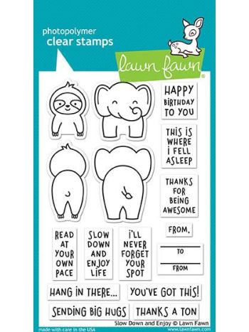 Lawn Fawn - Slow Down And Enjoy - Clear Stamps 4x6