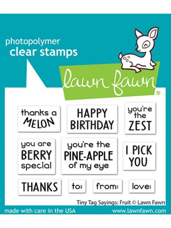 Lawn Fawn - tiny tags sayings: fruit - Clear Stamp 2x3