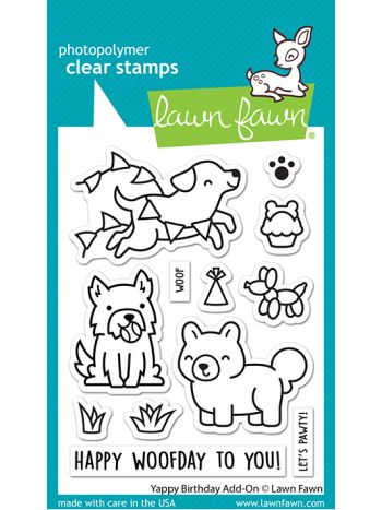 Lawn Fawn - Yappy birthday add-on - Clear Stamp 3x4