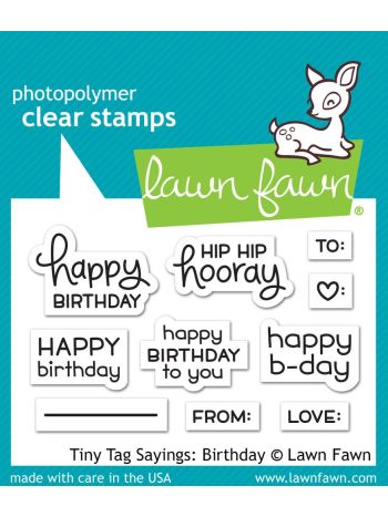 Lawn Fawn - Tiny Tag Sayings: Birthday - Clear Stamp 3x4