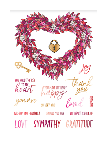 LDRS Creative - Clear Stamps -  Heart Wreath