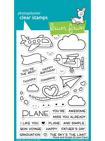 Lawn Fawn - Plane And Simple - Clear Stamp 4x6