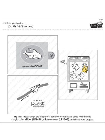 Lawn Fawn - Push Here - Clear Stamp 3x4