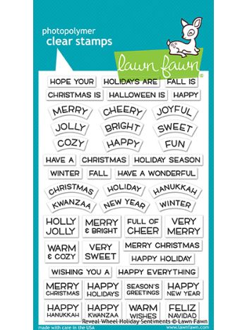 Lawn Fawn - Reveal Wheel Holiday Sentiments - Clear Stamps 4x6
