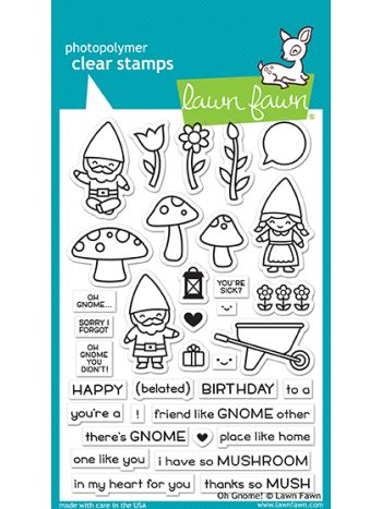 Lawn Fawn - Oh Gnome! - Clear Stamp 4x6