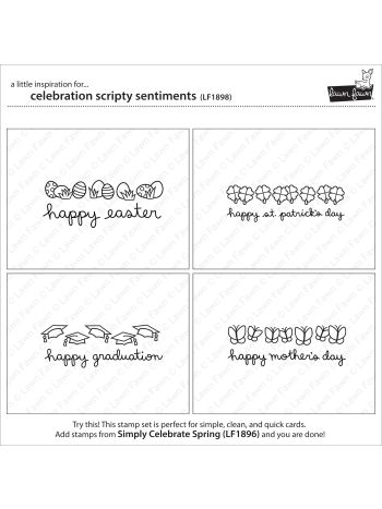 Lawn Fawn - Celebration Scripty Sentiments - Clear Stamp 4x6