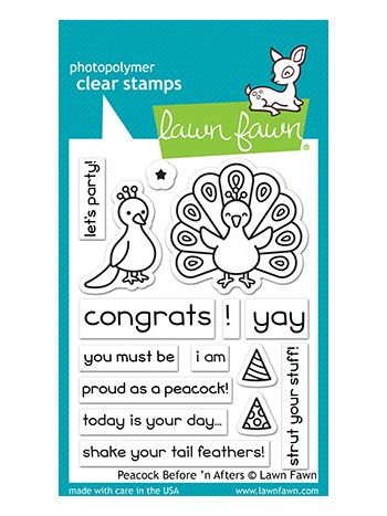 Lawn Fawn - Peacock Before 'n Afters - Clear Stamp 3x4