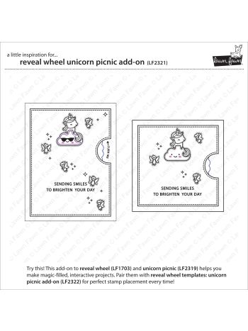 Lawn Fawn - reveal wheel unicorn picnic add-on - Stanzen