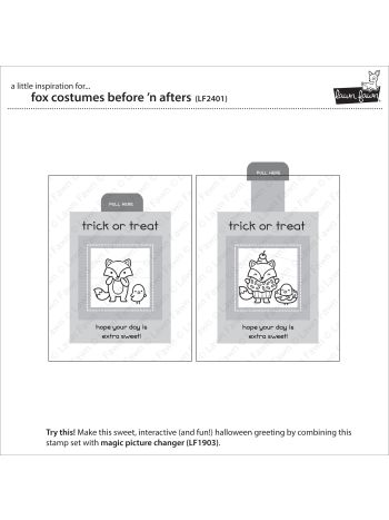 Lawn Fawn - fox costumes before 'n afters - Clear Stamp 4x6