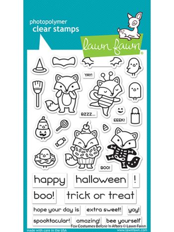 Lawn Fawn - fox costumes before 'n afters - Clear Stamp 4x6