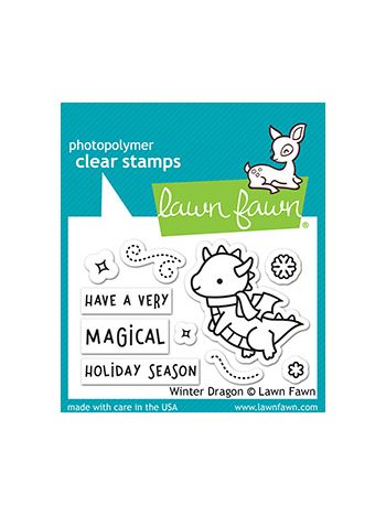 Lawn Fawn - winter dragon - Clear Stamp 2x3
