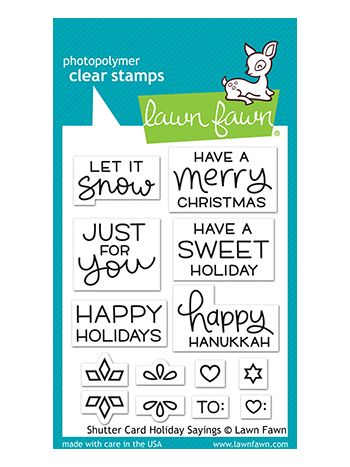 Lawn Fawn - shutter card holiday sayings - Clear Stamp 3x4