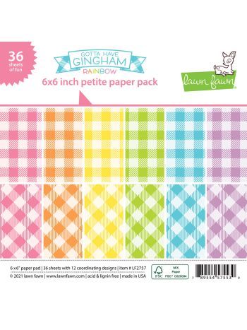 Lawn Fawn - Petite Paper Pack 6x6 - Gotta have Gingham Rainbow
