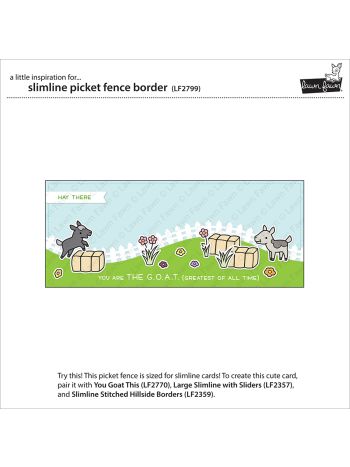 Lawn Fawn - Slimline Picket Fence Border - Stand Alone Stanze