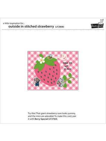 Lawn Fawn - Outside in stitched Strawberry - Stand Alone Stanze