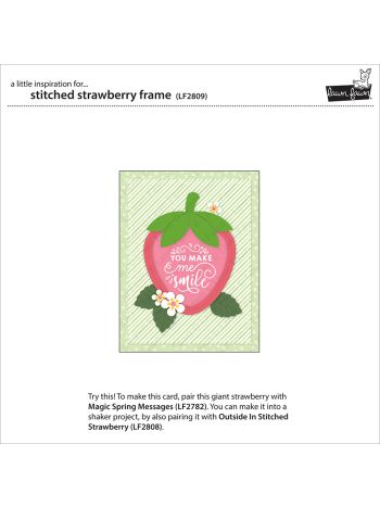 Lawn Fawn - Stitched Strawberry Frame - Stand Alone Stanze