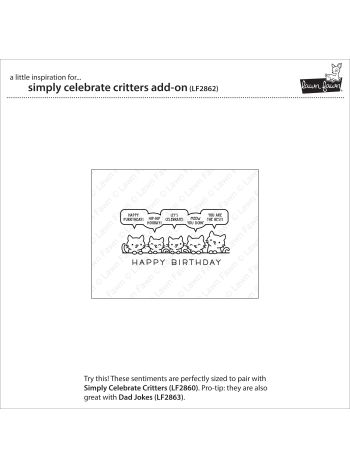 Lawn Fawn - Simply celebrate Critters Add-on - Clear Stamp 3x4