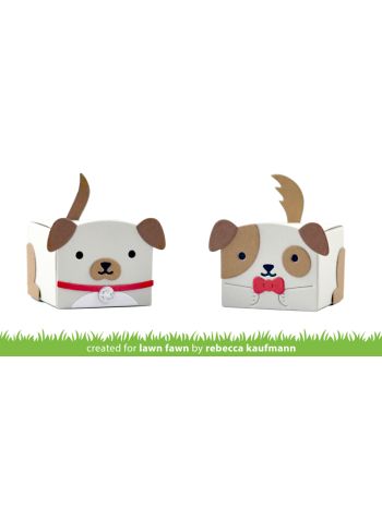 Lawn Fawn - Tiny Gift Box Dog Add-On - Stand Alone Stanze