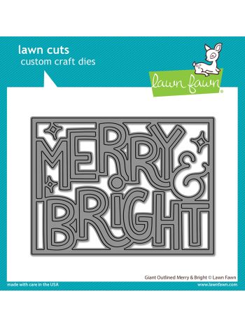 Lawn Fawn - Giant outlined Merry & Bright - Stand alone Stanzen