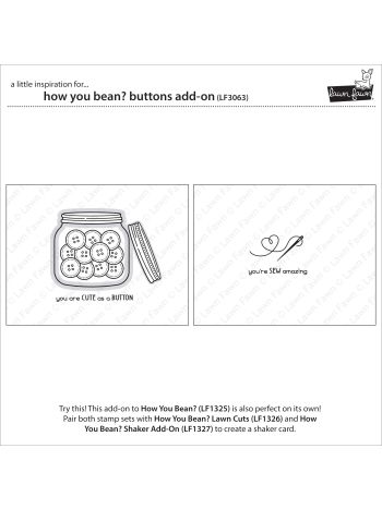 Lawn Fawn - How you bean? Buttons Add-on - Clear Stamp 3x4