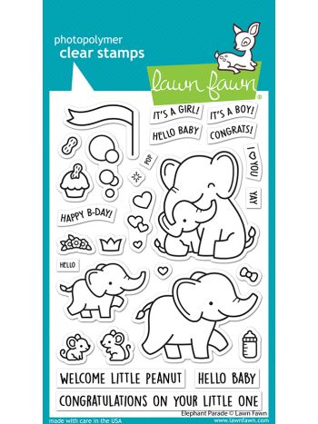 Lawn Fawn - Elephant Parade - Clear Stamp 4x6