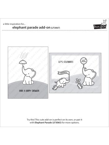Lawn Fawn - Elephant Parade Add-on - Clear Stamp 3x4