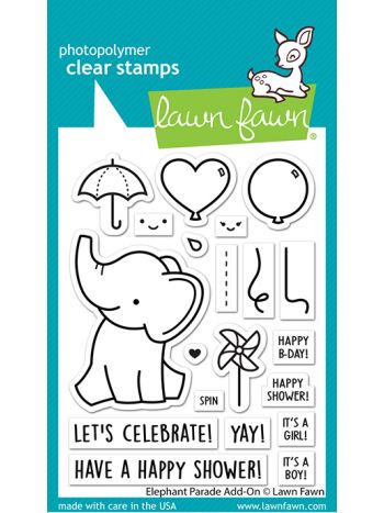 Lawn Fawn - Elephant Parade Add-on - Clear Stamp 3x4