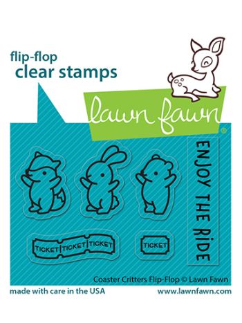 Lawn Fawn - Coaster Critters Flip-Flop - Clear Stamps 2x3